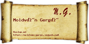 Moldván Gergő névjegykártya