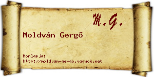Moldván Gergő névjegykártya